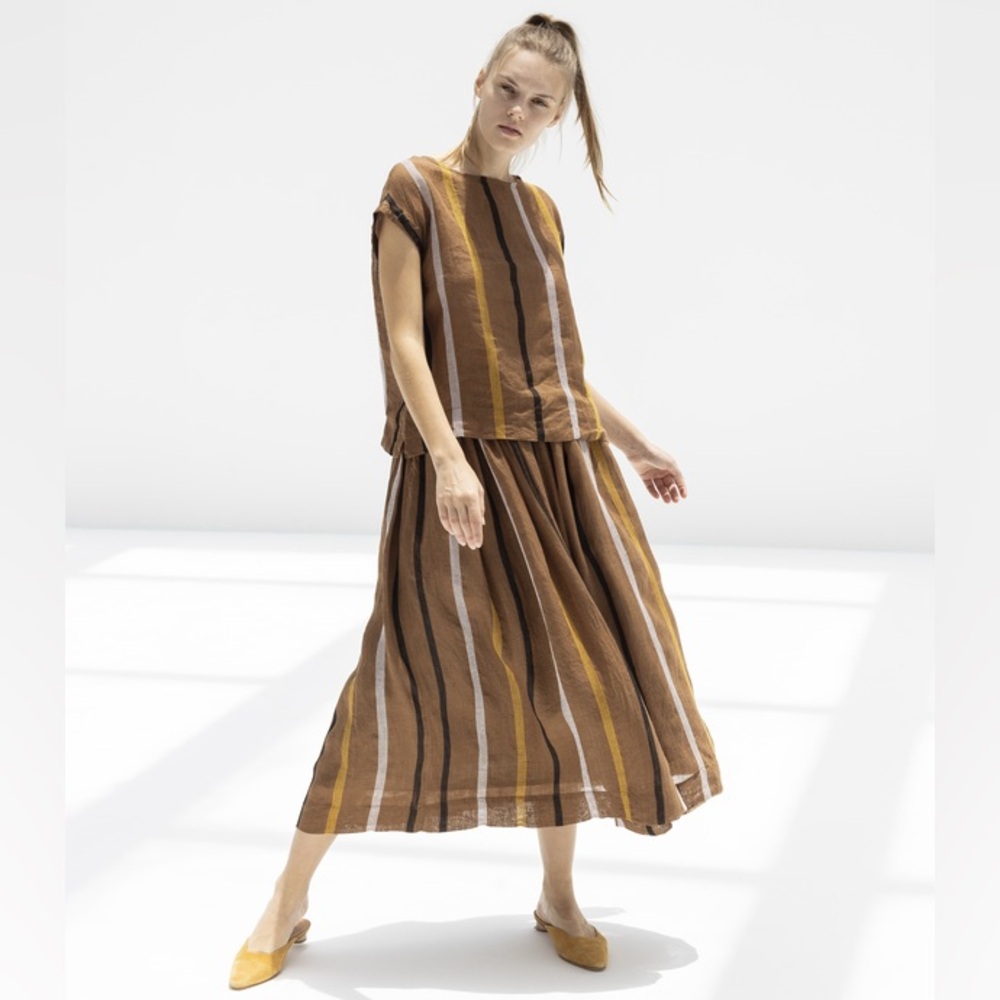 NWOT Ichi Antiquités linen stripe top